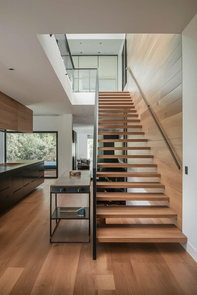 Sleek and Modern with Floating Stairs