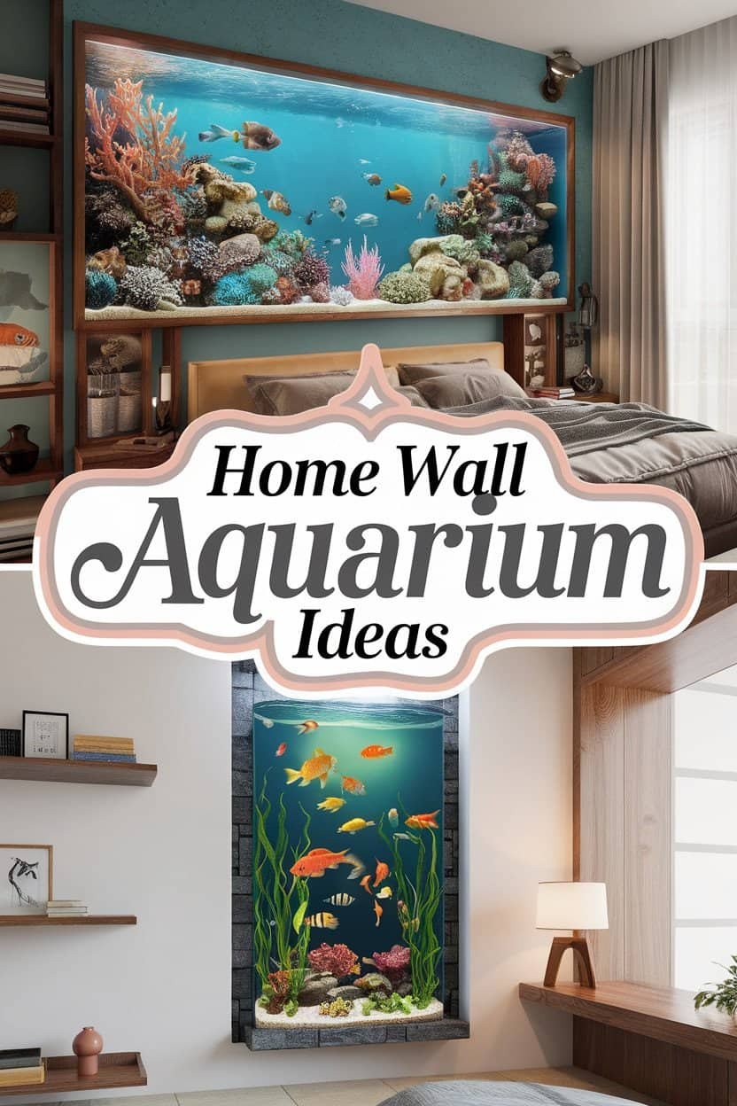 Image showcasing Home Wall Aquarium Ideas for a Calm Bedroom Space
