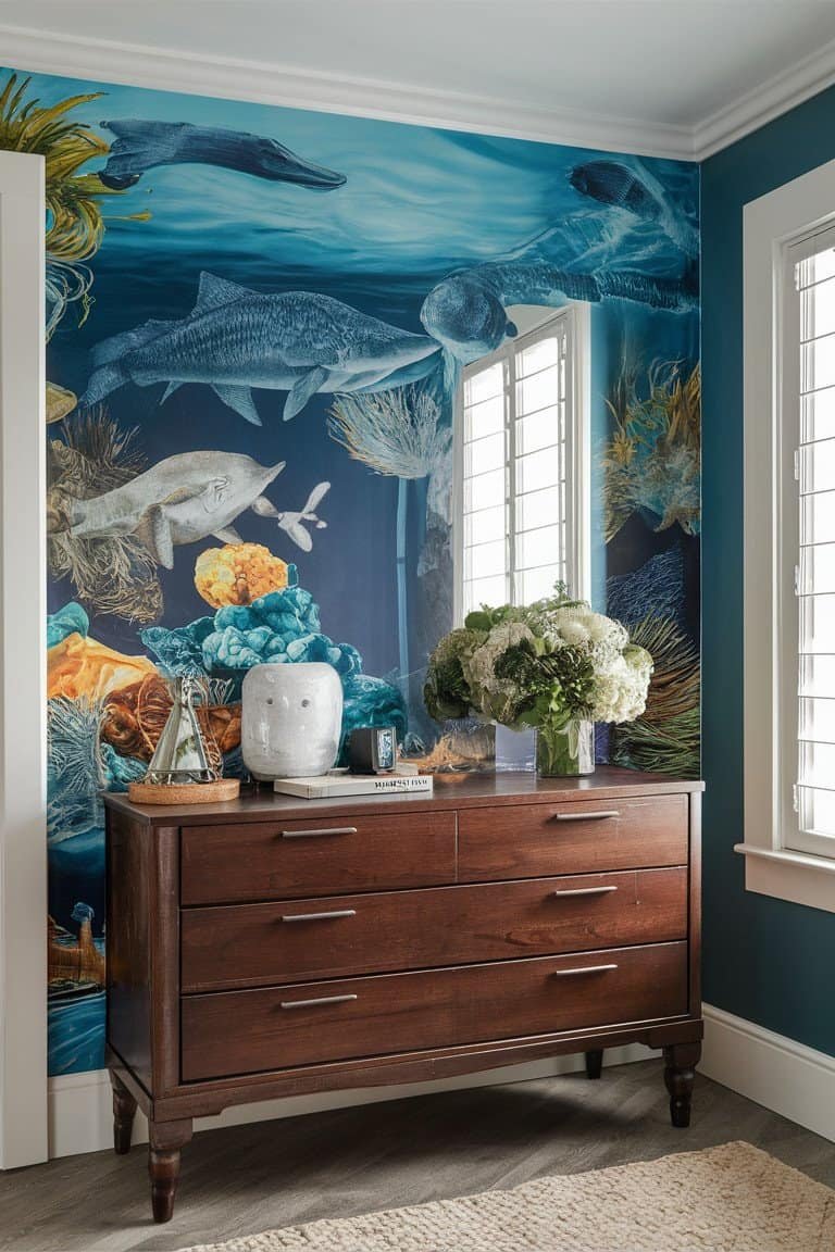 DIY Aquarium Wall Mural