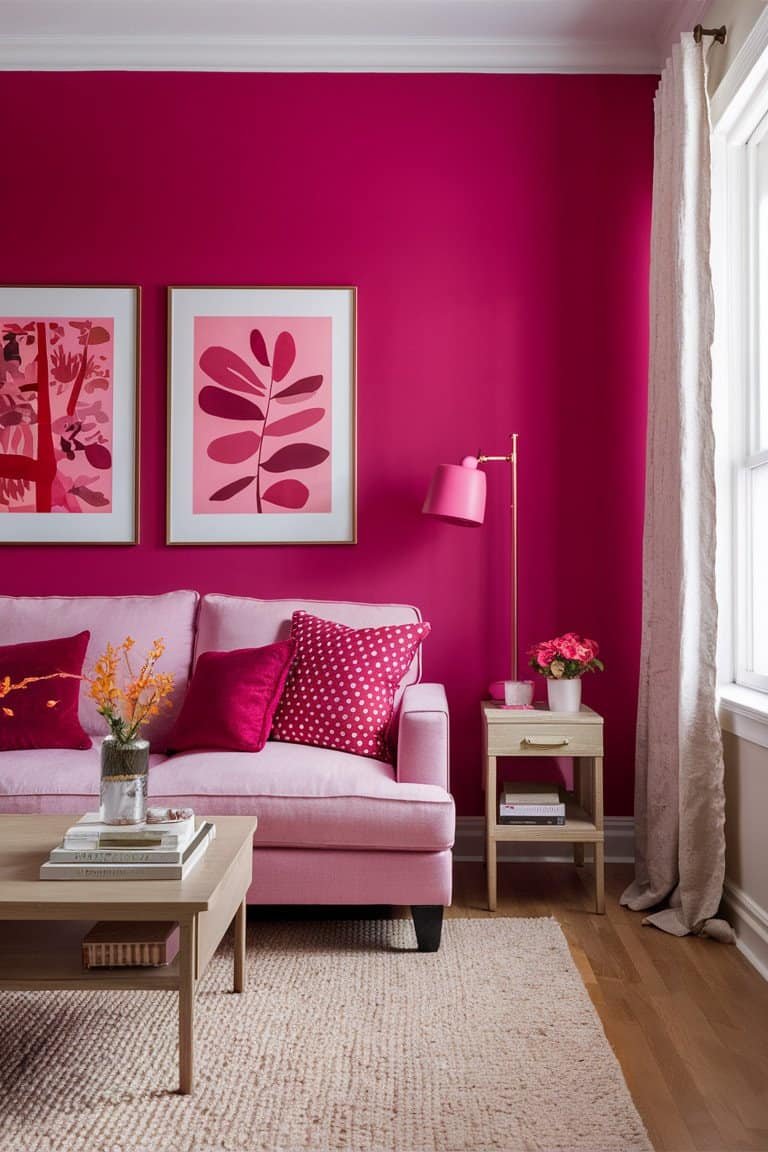 Bold Hot Pink for a Statement Wall