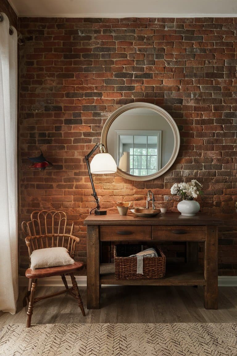 Rustic Red Brick Wall