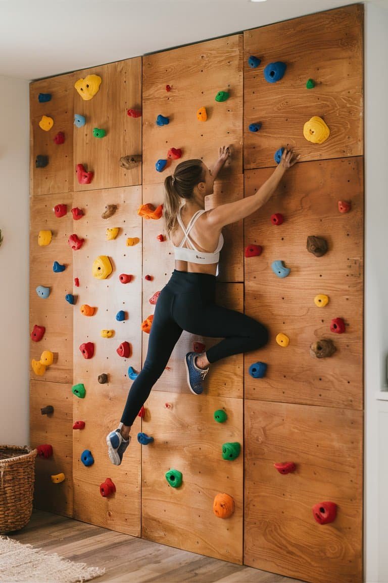 DIY Climbing Art Wall with Functional Design