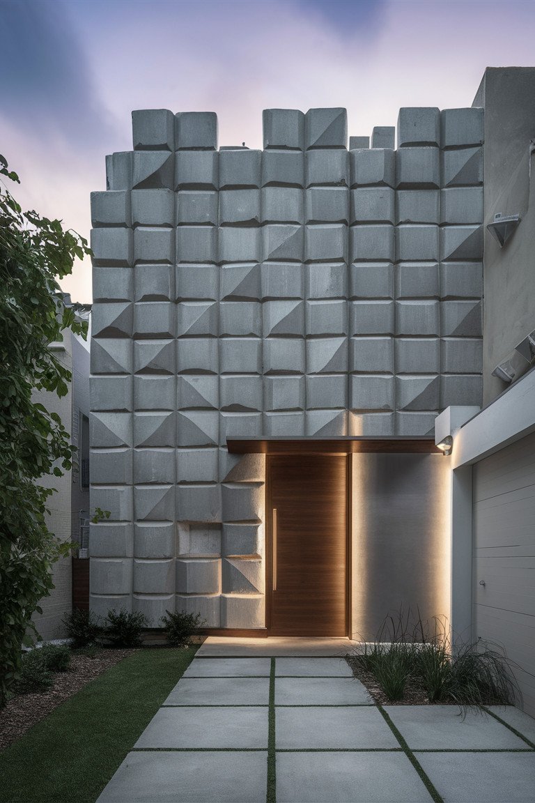 Geometric Cement Block Walls