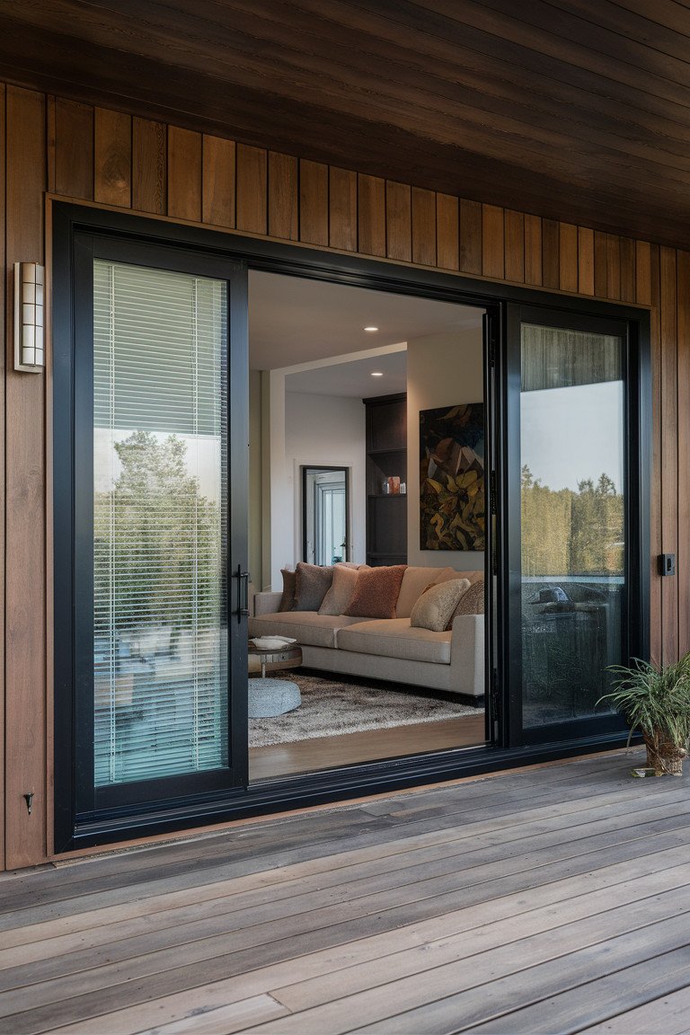 Sliding Patio Door with Built-In Blinds