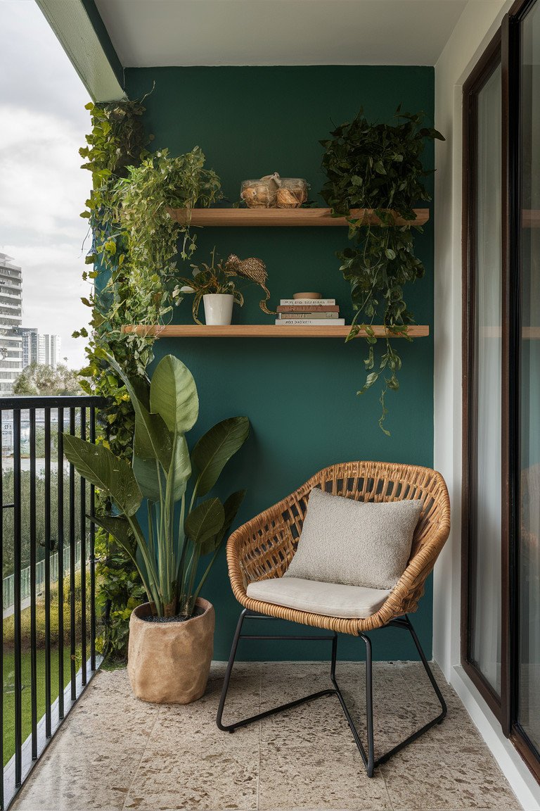 Green Wall Shelves