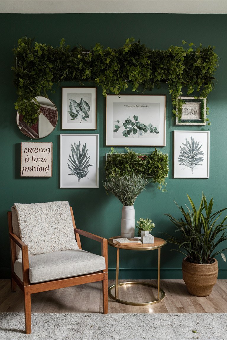 Gallery Wall of Greenery and Art