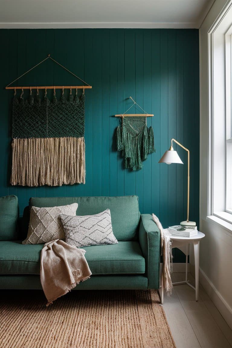 Green Textiles and Wall Hangings