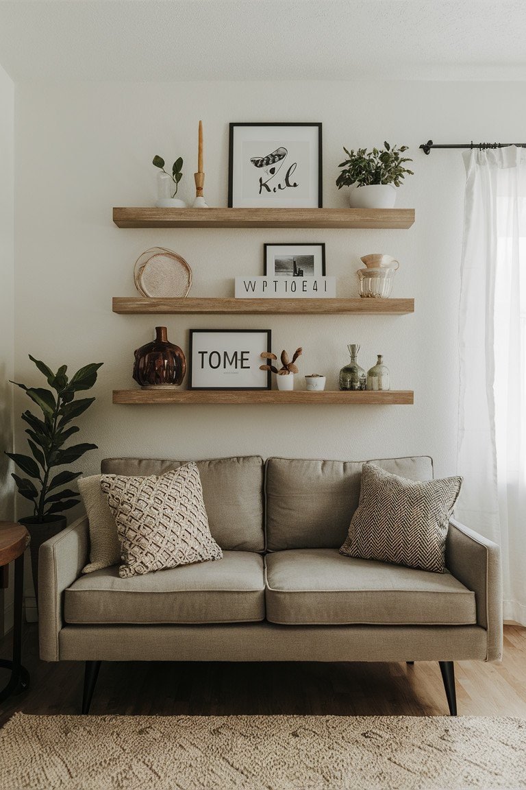 Floating Shelves with Personal Touches