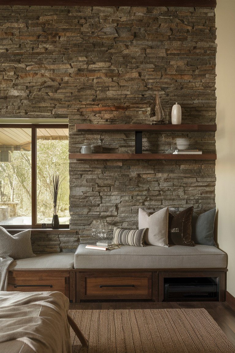 Cozy Nook with Stone Accents