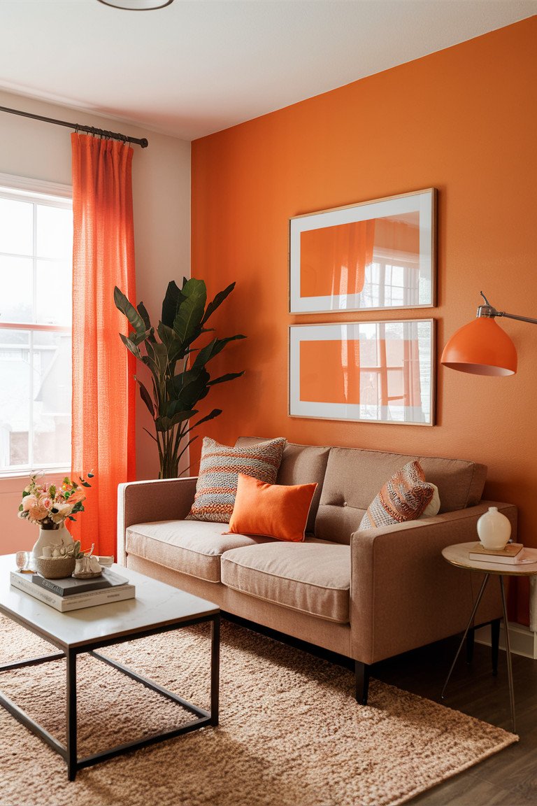 Orange Mural or Accent Wall