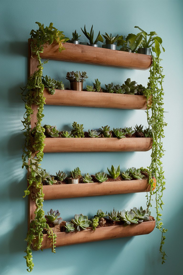 Wall-mounted Shelves for Succulents