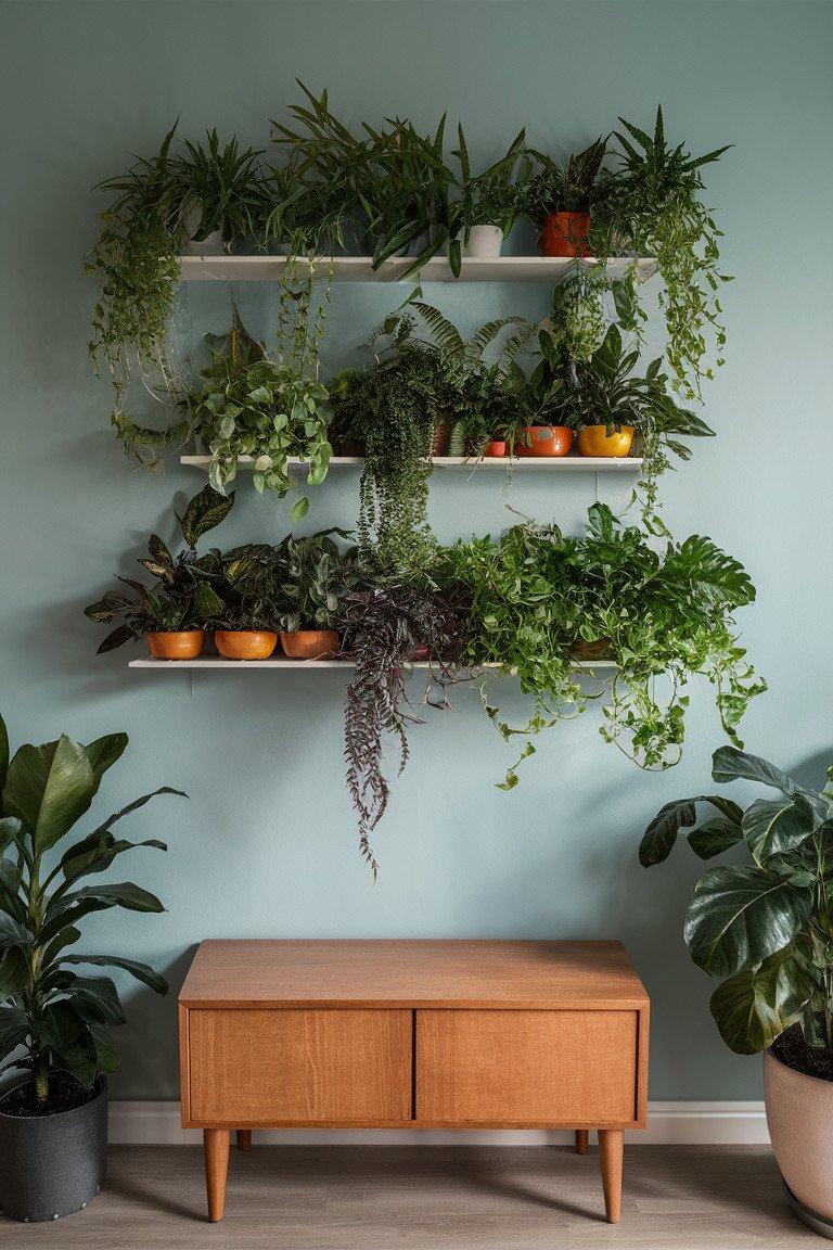 Wall Shelves with Plants