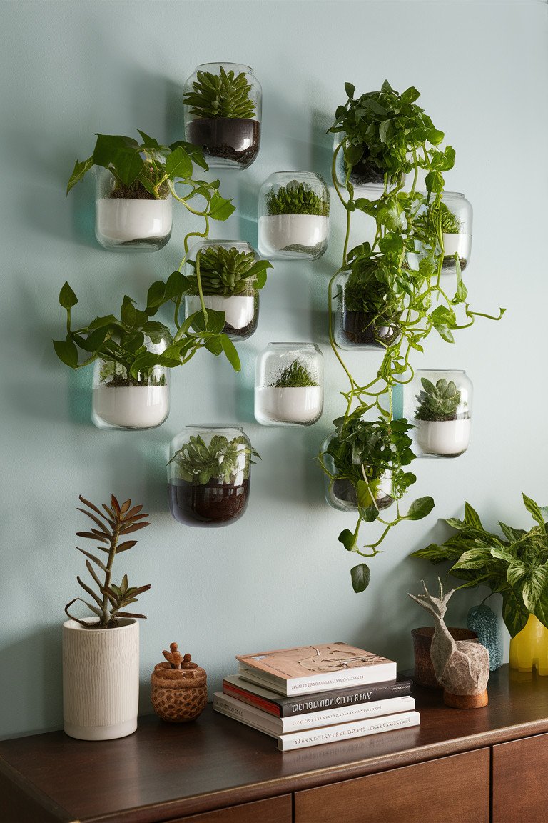 Wall-Mounted Glass Terrariums