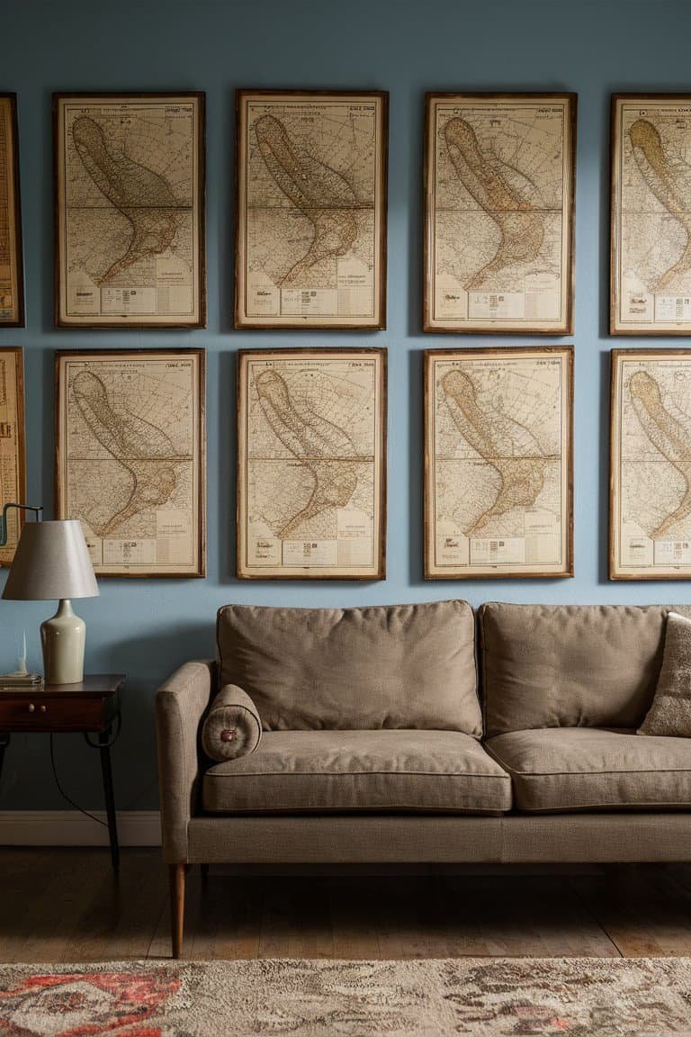 Framed Vintage Maps