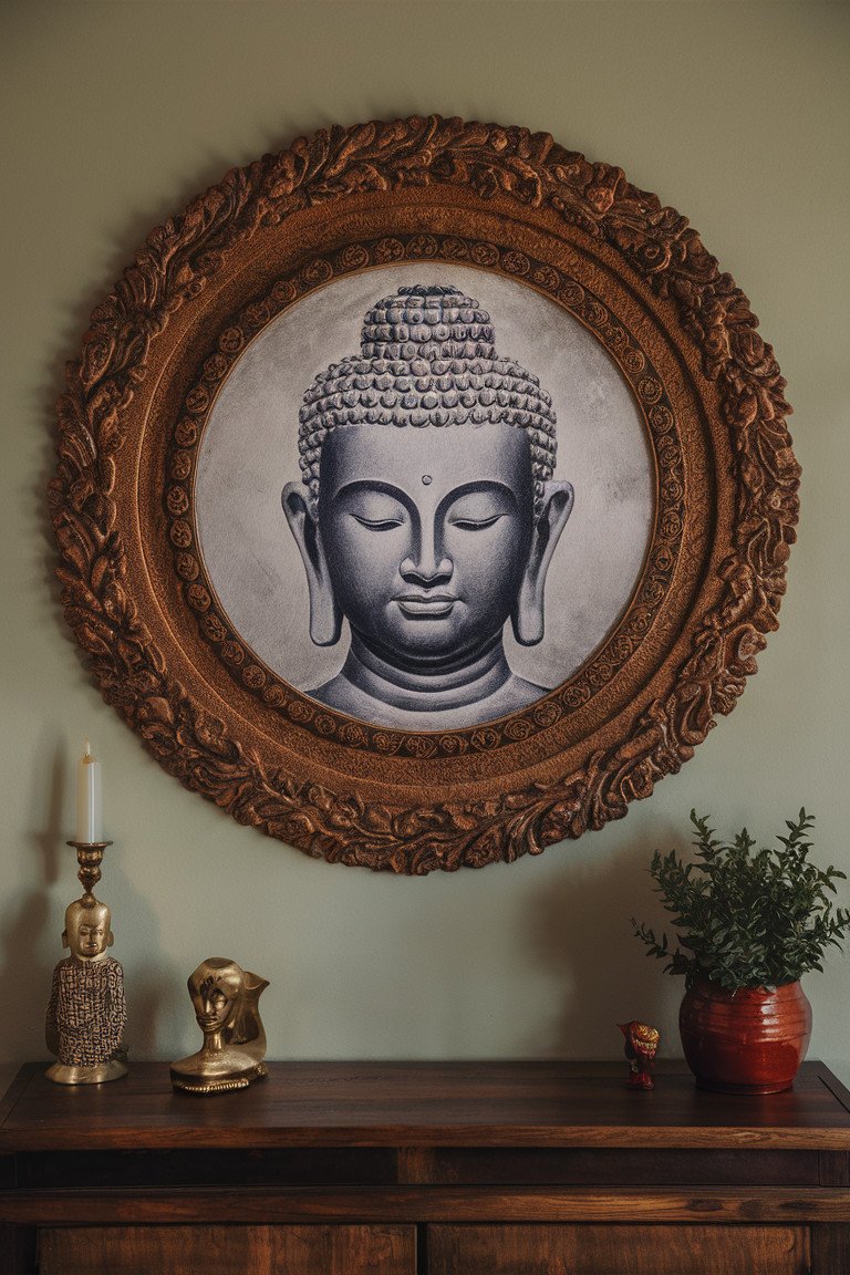 Artistic Buddha Wall Collage