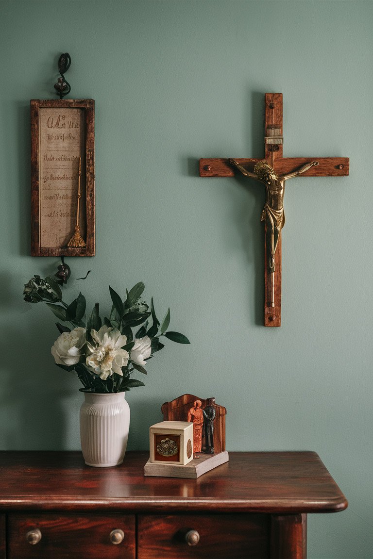 Prayer Corner with a Wall Cross