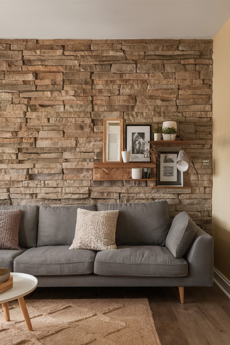 Chic Faux Stone Wall Stickers