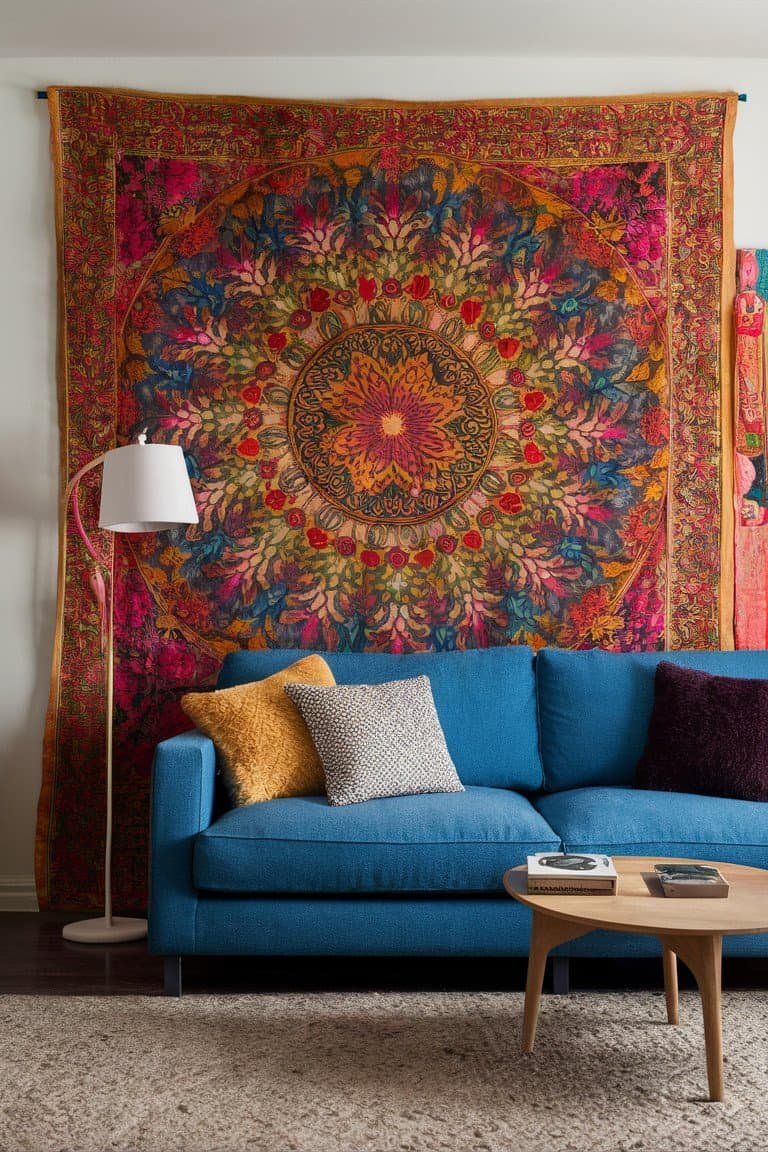 Colorful Fabric Tapestry